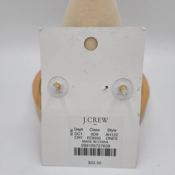 J Crew Factory Clear Crystal Circle Stud Earrings NWT!  NEW! - Picture 5 of 7